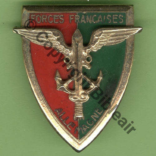 G0803 FORCES FRANCAISES ALLEMAGNE  ANDOR SM Dore Bol fenetre allonge Dos quadrille losange Src.Y.GENTY 